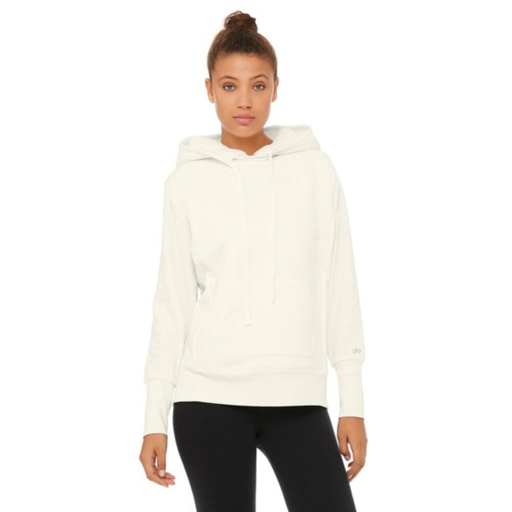 Alo Yoga Frost Faux Shearling Hoodie - Cream - Small - Picture 12 of 12